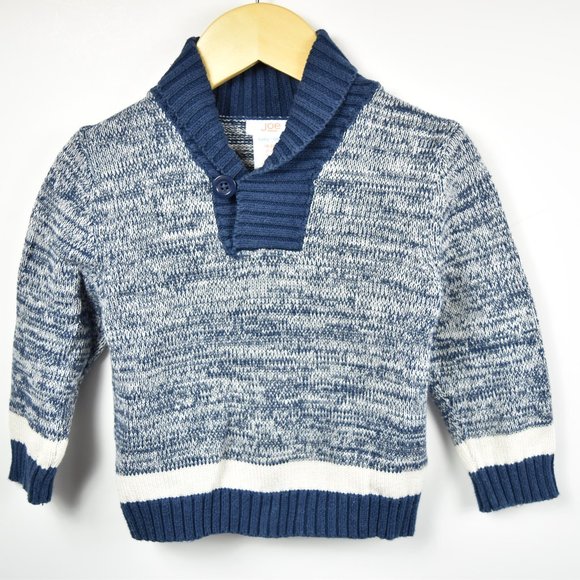Blue and cream mixed knit sweater 18-24m - Picture 1 of 6